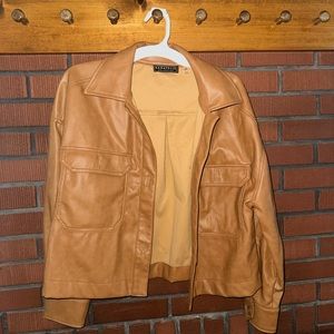 Camel faux leather jacket